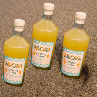 Three Bottles of Allora Aperitivo al Limone 70cl - 17% ABV + Free Allora Cap